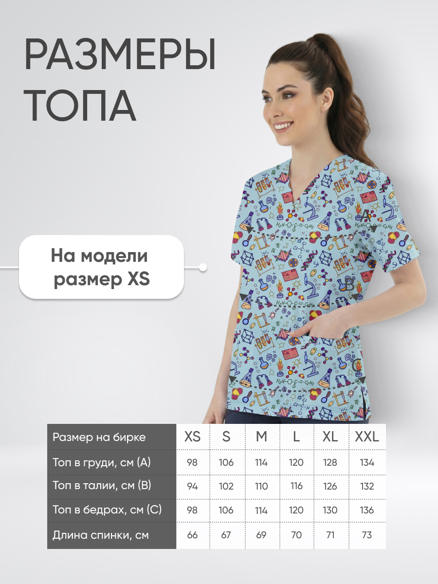 Топ медицинский с принтом Формула купить в Чебоксарах
